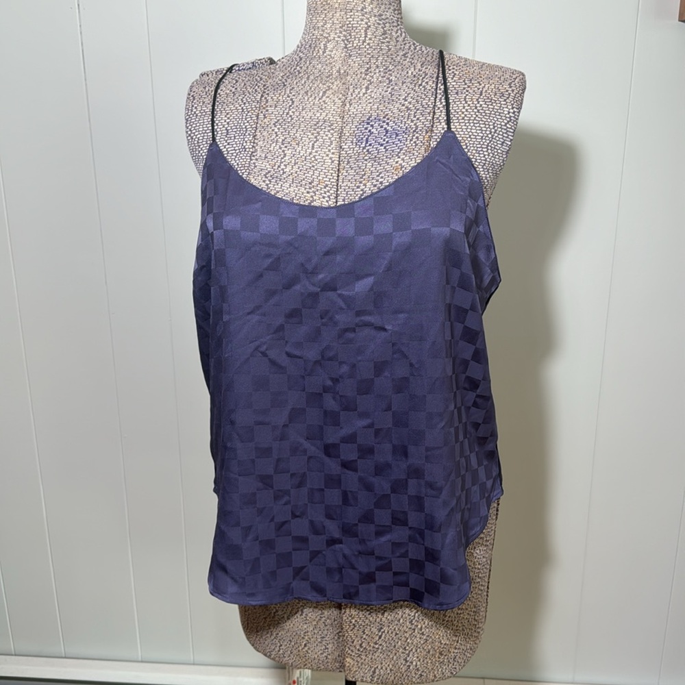 Victoria’s Secret NWT Women’s Large Purple Checkered Spaghetti Racerback